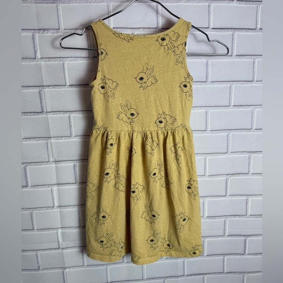 H&M Charming Yellow GIRLS Dress with Bunny Print/size 6X-7 - Picture 6 of 9